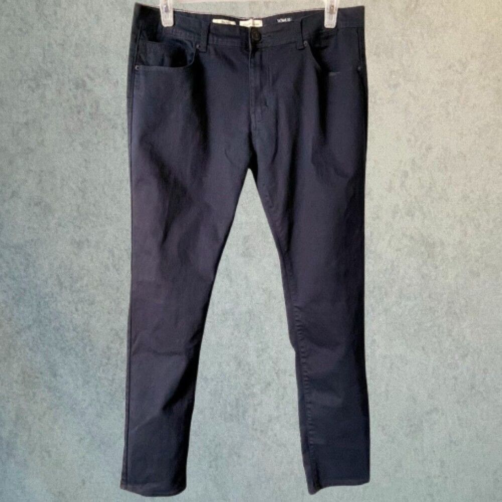 Scott James Mens Pants Size 36x32 Blue Flat Front Slim Fit Stretch Chinos NEW!